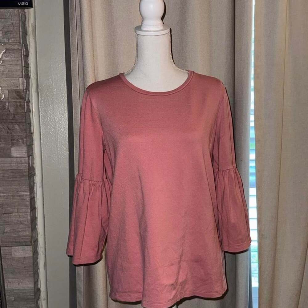 Lauren Ralph Lauren Bell Sleeve Top Size M Dusty Rose Pink